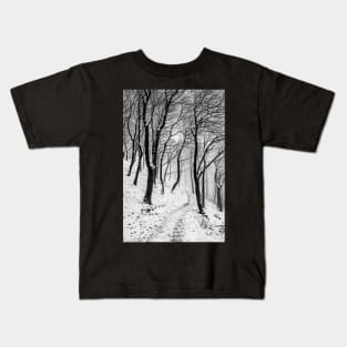 Winter Trees in Mist and Snow Kids T-Shirt